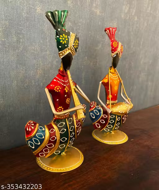 Kraphy Iron Multicolor Handmade Musician Set Of 2