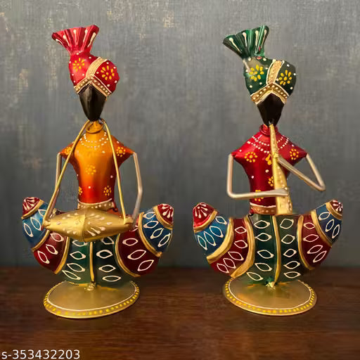 Kraphy Iron Multicolor Handmade Musician Set Of 2