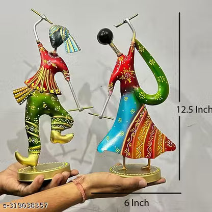 Folk Fusion – Dandiya Couple Metal Showpiece
