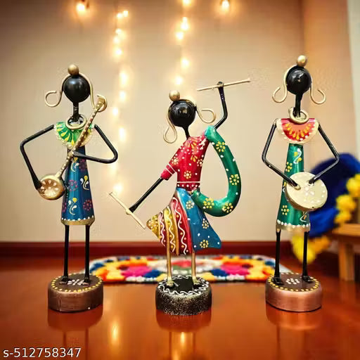 Navratri Musical Trio Combo – Traditional Handcrafted Iron Showpiece