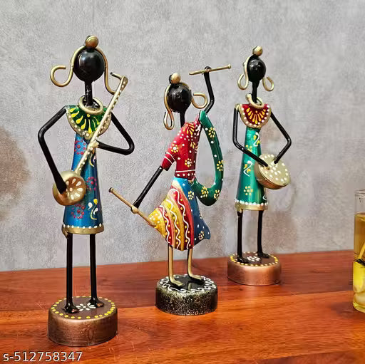 Navratri Musical Trio Combo – Traditional Handcrafted Iron Showpiece