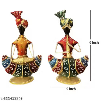 Kraphy Iron Multicolor Handmade Musician Set Of 2